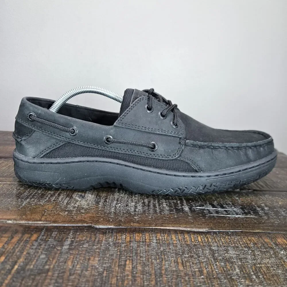 Sperry Billfish 3 Eye Mens Size 11 M Boat Shoes Lace Up Triple Black